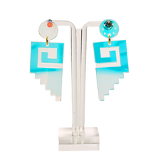 Load image into Gallery viewer, Mitla Mosaic Iridescent Acrylic Earrings