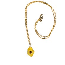 Load image into Gallery viewer, Amorcito Heart Necklace 24k Yellow Gold Leaf on Sterling Silver