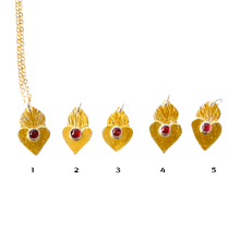 Load image into Gallery viewer, Amorcito Heart Necklace 24k Yellow Gold Leaf on Sterling Silver