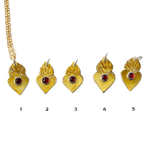 Load image into Gallery viewer, Amorcito Heart Necklace 24k Yellow Gold Leaf on Sterling Silver