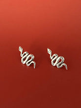 Load image into Gallery viewer, Rising Serpent Silver Earrings