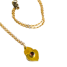 Load image into Gallery viewer, Amorcito Heart Necklace 24k Yellow Gold Leaf on Sterling Silver