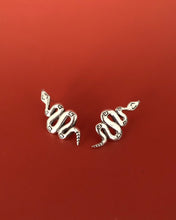 Load image into Gallery viewer, Rising Serpent Silver Earrings