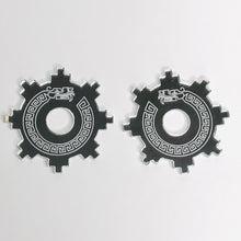 Load image into Gallery viewer, Sun and Serpent Poderosa Silver Acrylic Earrings