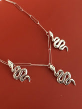 Load image into Gallery viewer, 3 Rising Serpent Silver Necklace