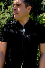 Load image into Gallery viewer, Rising Serpent Bolo Tie Sterling Silver Black Leather