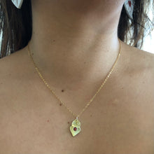 Load image into Gallery viewer, Amorcito Heart Necklace 24k Yellow Gold Leaf on Sterling Silver