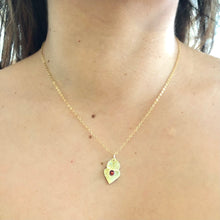 Load image into Gallery viewer, Amorcito Heart Necklace 24k Yellow Gold Leaf on Sterling Silver