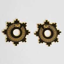 Load image into Gallery viewer, Sun and Serpent Poderosa Gold Acrylic Earrings