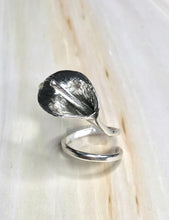 Load image into Gallery viewer, Calla Lily Spiral Adjustable Silver Ring
