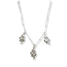 Load image into Gallery viewer, 3 Rising Serpent Silver Necklace