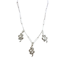 Load image into Gallery viewer, 3 Rising Serpent Silver Necklace