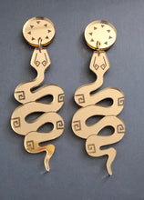 Load image into Gallery viewer, Rising Serpents Gold  Acrylic Earrings