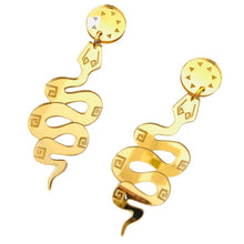 Load image into Gallery viewer, Rising Serpents Gold  Acrylic Earrings