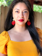 Load image into Gallery viewer, Protection Corazon Red Acrylic Earrings