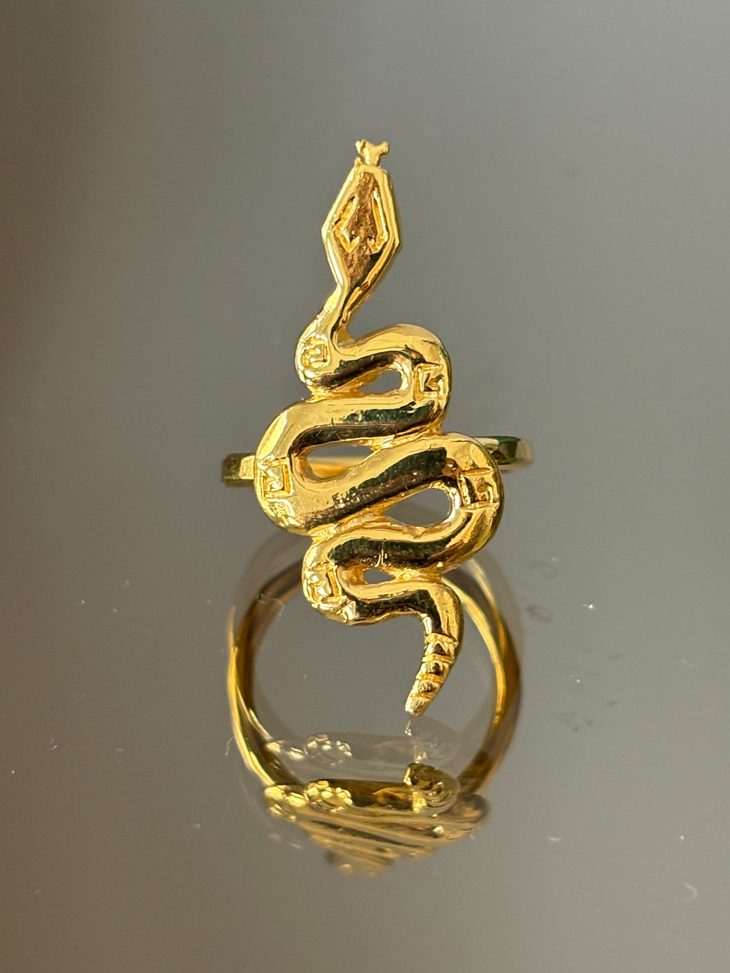 Rising Serpent Ring Bronze 24k Gold Plated