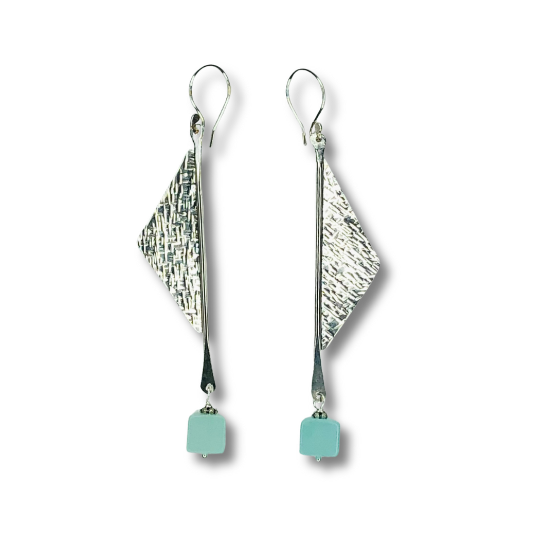 Wind Sterling Silver and Amazonite Earrings