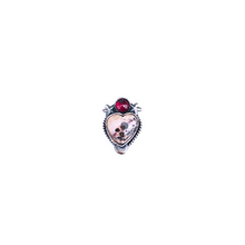 Load image into Gallery viewer, Mexican Fire Opal and Garnet Cosmic Heart Ring

