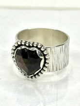 Load image into Gallery viewer, Dark Love Sterling Silver Ring with Sapphire Gemstone
