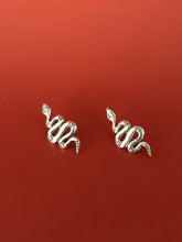Load image into Gallery viewer, Rising Serpent Silver Earrings
