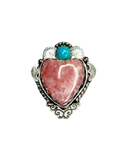 Load image into Gallery viewer, Blooming Corazon Rhodochrosite and Turquoise Size 7
