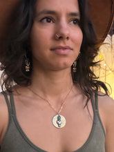 Load image into Gallery viewer, Desert Brass Medallion Cactus Heart and Chrysoprase
