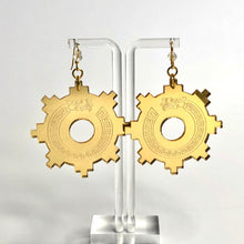 Load image into Gallery viewer, Sun and Serpent Poderosa Earrings Gold Acrylic
