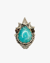 Load image into Gallery viewer, Cosmic Garden Amazonite Drop Silve Ring Size 8
