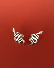 Load image into Gallery viewer, Rising Serpent Silver Earrings
