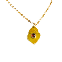 Load image into Gallery viewer, Amorcito Heart Necklace 24k Yellow Gold Leaf on Sterling Silver
