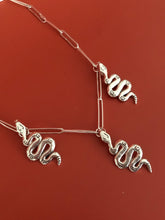 Load image into Gallery viewer, 3 Rising Serpent Silver Necklace
