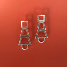 Load image into Gallery viewer, Three Steps Silver Earrings
