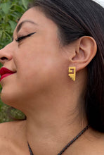 Load image into Gallery viewer, Mitla Earrings in 24k Gold Plated Bronze
