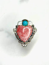 Load image into Gallery viewer, Blooming Corazon Rhodochrosite and Turquoise Size 7
