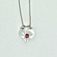 Load image into Gallery viewer, Radian Heart Sterling Silver Necklace with Garnet Gemstone
