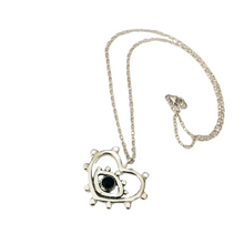 Load image into Gallery viewer, Eye Heart Me Sterling Silver Necklace and Onyx Stone
