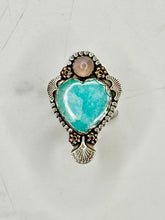 Load image into Gallery viewer, Blooming Corazon Amazonite and Rose Quartz Ring Size 5.75
