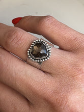 Load image into Gallery viewer, Dark Love Sterling Silver Ring with Sapphire Gemstone
