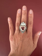 Load image into Gallery viewer, Blooming Lotus 3 Sterling Silver and Mexican Fire Opal
