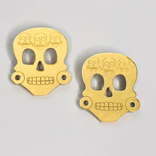 Load image into Gallery viewer, Mictlan Skull Gold Acrylic Earrings
