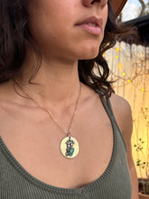 Load image into Gallery viewer, Desert Brass Medallion Turquoise Heart Cactus
