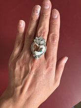 Load image into Gallery viewer, Blooming Lotus 7 Sterling Silver and Mexican Fire Heart Opal
