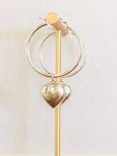 Load image into Gallery viewer, Puffy Heart Hoops Sterliiing SIlver
