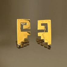 Load image into Gallery viewer, Mitla Earrings in 24k Gold Plated Bronze

