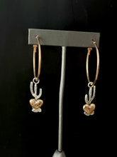 Load image into Gallery viewer, Saguaros and Rooted Heart Cactus Hoops
