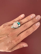 Load image into Gallery viewer, Blooming Corazon 4 Rose Quartz and Turquoise
