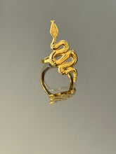 Load image into Gallery viewer, Rising Serpent Ring Bronze 24k Gold Plated
