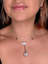 Load image into Gallery viewer, Calla Lily and Garnet Silver Necklace
