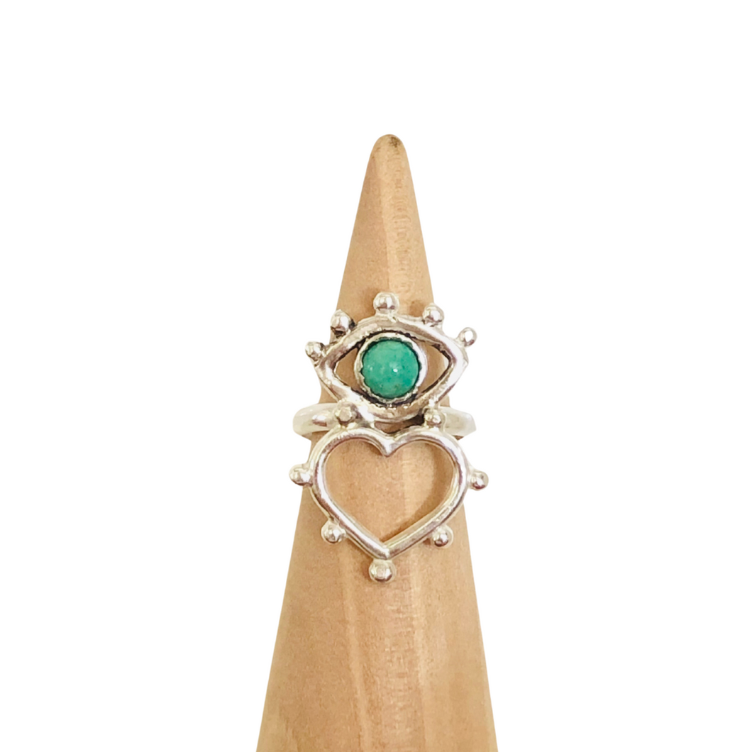 Eye Heart me Sterling Silver and Turquoise Ring