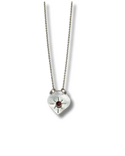 Load image into Gallery viewer, Radian Heart Sterling Silver Necklace with Garnet Gemstone
